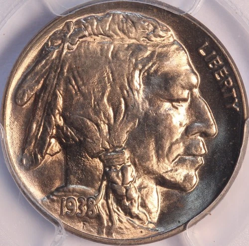 Brilliant Gem 1938 D Buffalo Nickel, PCGS MS65, Super Clean, Sharp Struck, Gem!