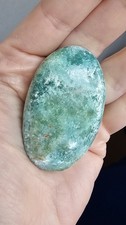Rare Smithsonite crystal palm Palmstone Bold blue Aragonite 55g Pakistan 5.5cm