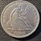 1856 Seated Liberty Half Dollar • Pre‑Civil War Silver • VF–EF • UK Rare
