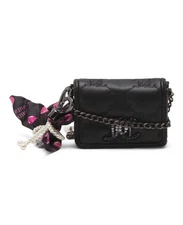 Juicy Couture Women Bag Tie The Knot Wallet On A Chain Black NWT NYE