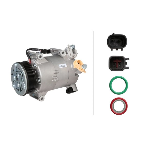 Klimakompressor 12 V Ø 108 Mm Hella Thermo-Expertise FüR U.A. Ford Galaxy-image