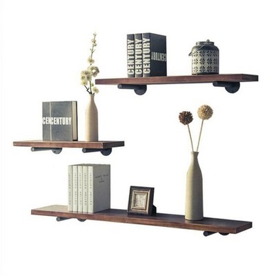 Industrielle Eisenrohr Wand Halterungen Buchregale Steampunk Design schwarz