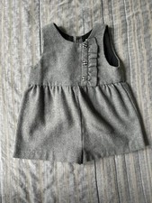 Zara kids Gray Sleeveless romper with Button Detail