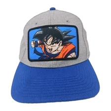 Bioworld Elite Flex Dragon Ball Z Goku Patch Snapback Hat Gray Blue Cap