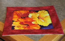 Red Yellow Tropical Flowers 15 X 14 New Handmade Table Runner Topper