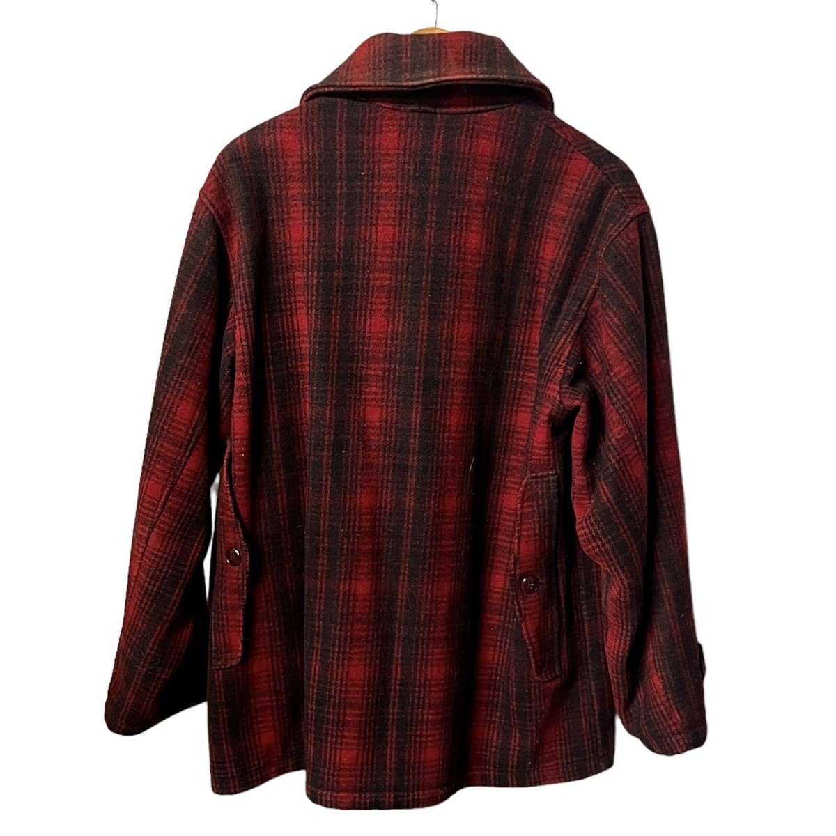 Vintage WOOLRICH 1930s Red Wool Buffalo PLAID Hunting Jacket