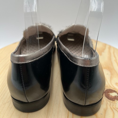Mocasines de cuero Boden patentados para mujer 8,5 negros pelo de animal estampado de leopardo EUR 40 - Imagen 4 de 11