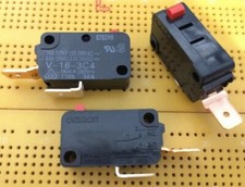 Microswitchs NO 16A 250Vac Snap Action Pin Plunger Omron V-16-3C4 
