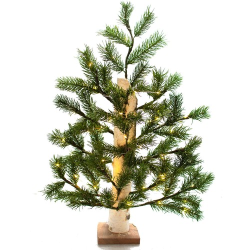 2 Fuß Birkenstange Weihnachtsbaum Holzständer enthalten vorbeleuchtete LED Standlichter - Bild 4 von 4