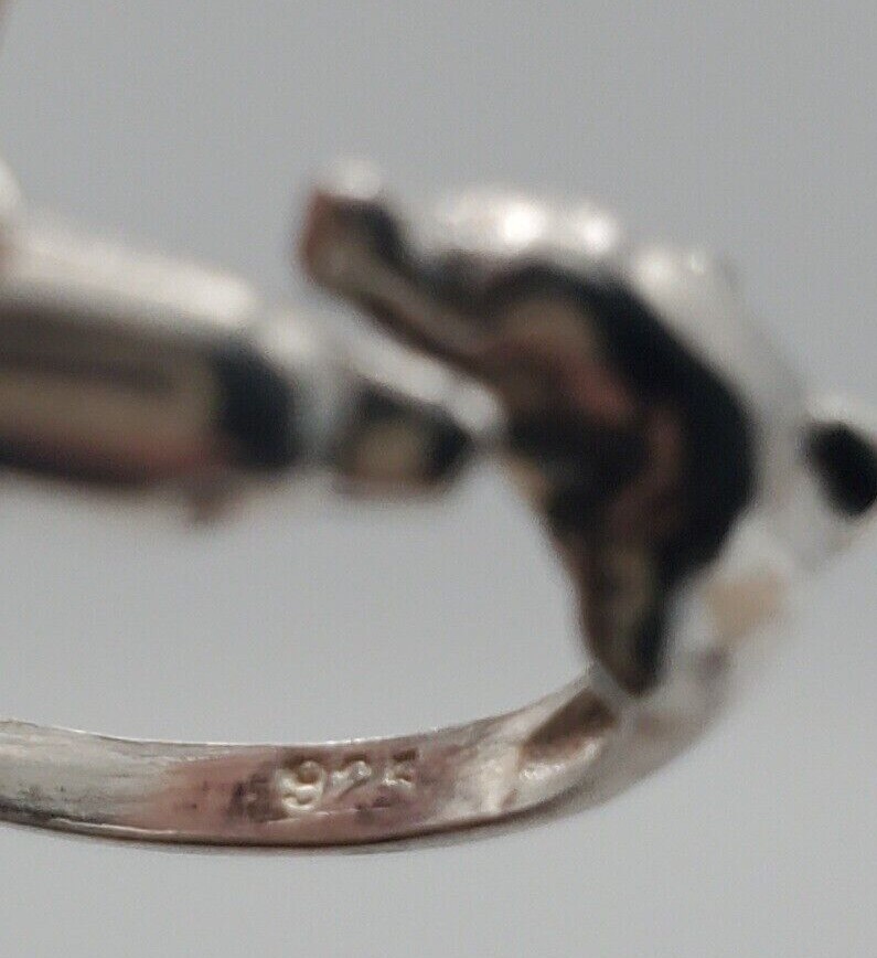 Sterling Silver Double Dolphin Adjustable Ring Si… - image 6