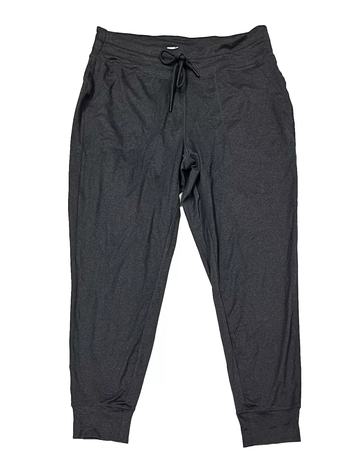 lole dark jersey knit high rise lounge cinch waist joggers pants