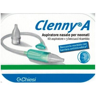 Kit aspiratore nasale per neonati + 3 beccucci morbidi clenny a chiesi