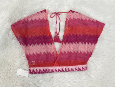 Trina Turk Women's Size Medium Cover-Up Top Pink Cascade Flutter New