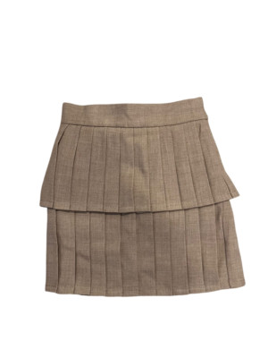 Coco Blanc Oatmeal Laver Pleated Skirt Size 6 NWT