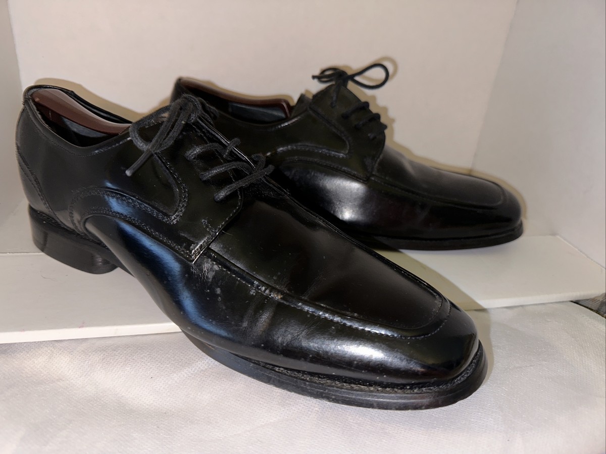 Stacy Adams Dress Shoes Black Leather Lace Up Size 10.5 Stacy Adams Edgewood Leather Elastic Lace Wingtip Dress  main image 2