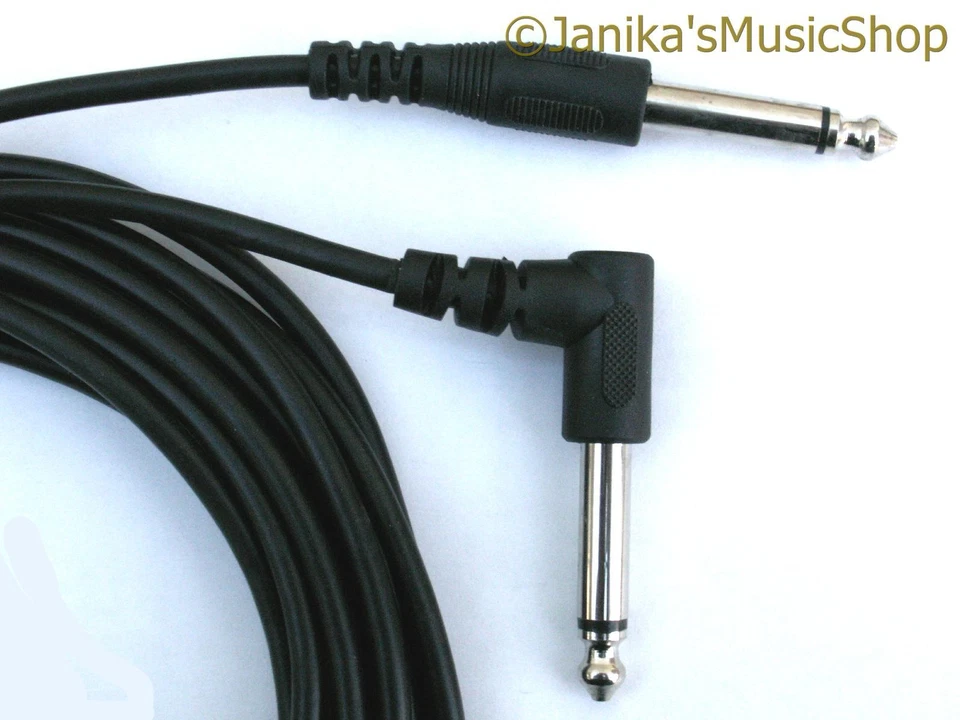 JANIKA 3 metre long guitar to amp cable lead cord 2 jack plugs straight and angle new