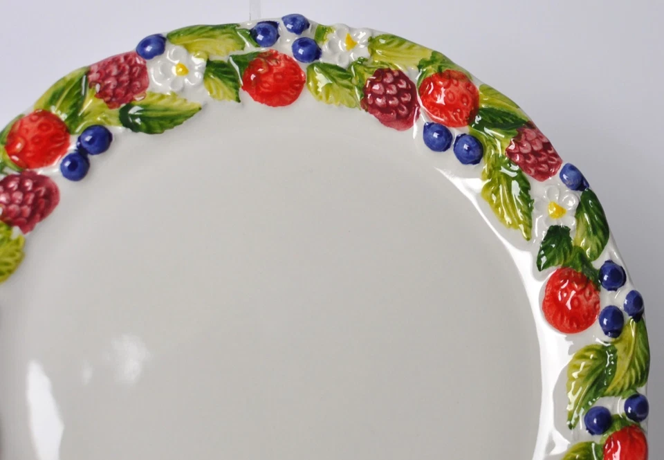 BASSANO KERAMIK Dessertteller Kuchenteller FRUTTINI Beeren MEDITERRANES GESCHIRR - Bild 2 von 2