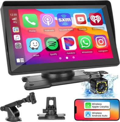 Wireless Apple CarPlay Android Auto 7'' Tragbar Autoradio Touchscreen BT + Kamera