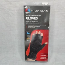 Thermoskin Half Finger Arthritis Gloves Pain Relieving Fingerless Compression 