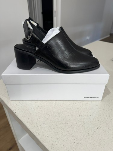 Jo Mercer Julius Black Croc Heels Size 40 BNIB $200 - Picture 2 of 6