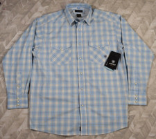 Ariat Pro Series Pearl SnapPerformance Light Blue Plaid Long Sleeve Sz XL NWT