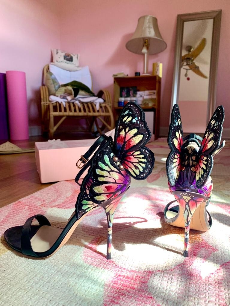 Sophia Webster Chiara Embroidery Butterfly Sandals Heels  Sophia Webster Butterfly Heels main image 0