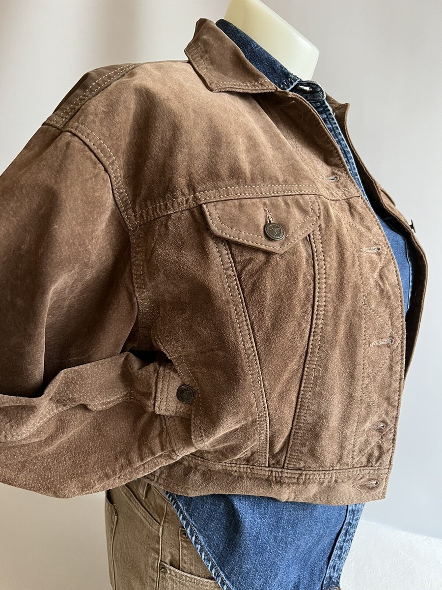 Washable Genuine Suede Leather Jacket Size P/S Petite Small Jean