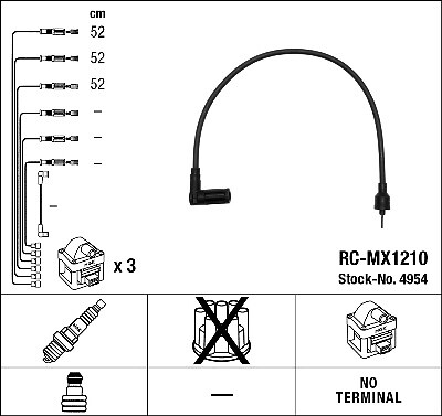 NGK 4954 Ignition Cable Kit for WARTBURG | eBay