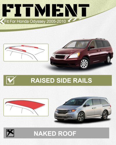 Barra transversal de aluminio negra apta para portaequipajes de techo Honda Odyssey 2005-2010 - Imagen 2 de 21