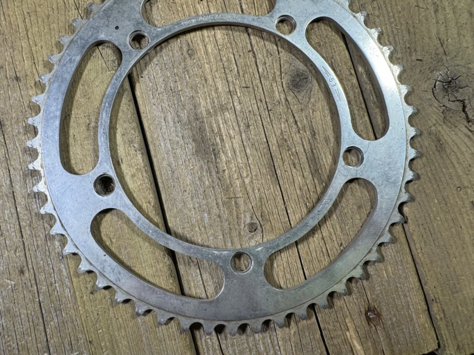 CAMPAGNOLO Anillo de Cadena 53T Plato 144 Bcd Aleación 5 Brazos Italia USADO Foto 4 de 4