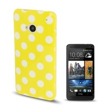 Handy Hülle Schutz Case Cover Schutzhülle TPU Bumper Punkte für Handy HTC One M7