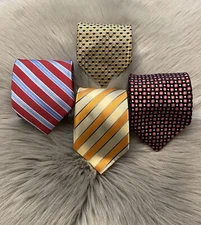 Lot Of 4 Mens Ties Marc Ferrier Italy Roberto Villini Collezione Brooks Brothers