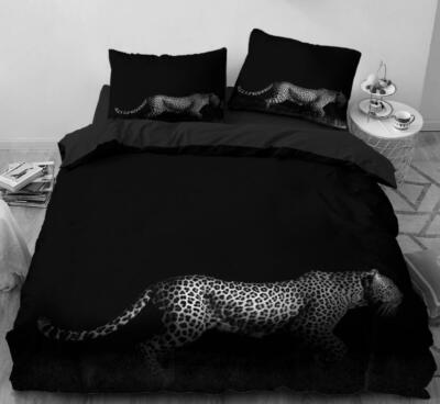 3D Schwarzer Leopard NAM9180 Bett Kissenbezüge Decke Bettdecke Abdeckung Set Fay