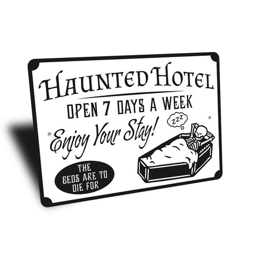 Haunted Hotel Metal Sign - Picture 3 of 4