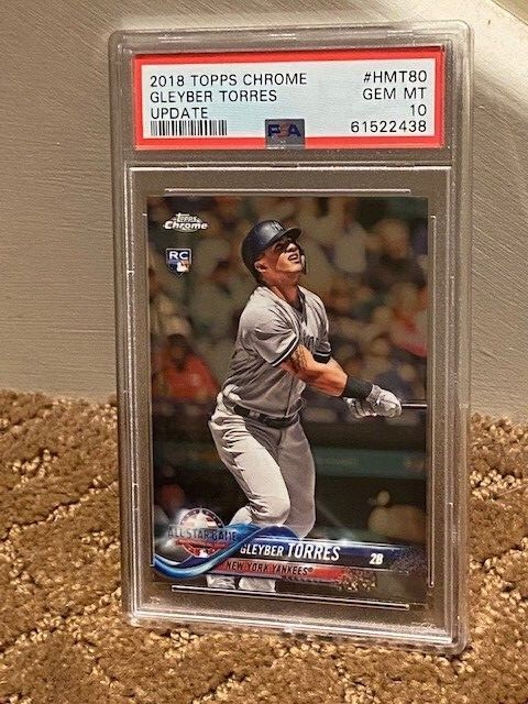 2018 Topps Chrome Gleyber Torres Update PSA 10 Rookie RC Card #HMT80 Yankees
