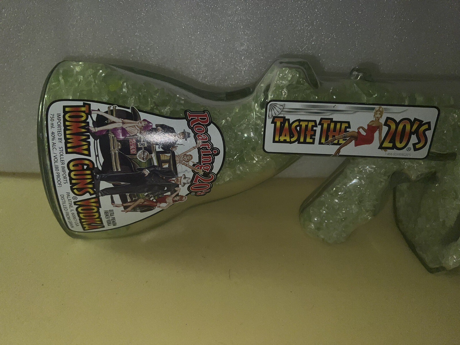 TOMMY GUNS MACHINE GUN FILLED WITH URANIUM VASELINE GLASS GLOWS UNDER BLACKLIGHT eBay