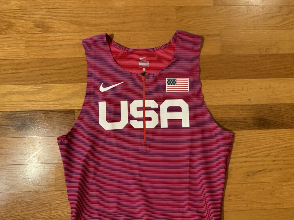NIKE pro elite 2014 シングレット LT Nike Pro Elite Sponsored 2014 Gold Medallist Distance