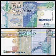 2013 Seychelles 10 Rupees P-54 40th Anniversary Commemorative New UNC Banknote