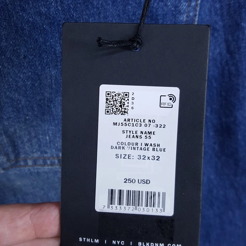 BLK DNM джинсы мужской размер 32 x 32 синий средний стирка 55 Bootcut джинсовой ткани $250 - Изображение 4 из 4