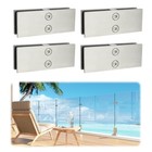 LukLoy Railing Glass to Glass Clamp, Stainless Steel 316 Bracket for Glass Ba...