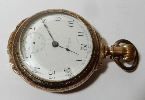 ANTIQUE ELGIN BOX HINGE LARGE GOLD FILLED POCKET WATCH