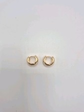 Gold Tone Chunky Huggie Hoop Earrings