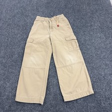 Vintage Bugle Boy Cargo Pants Boys 6 Khaki Cotton Wide Leg Skate Gorpcore