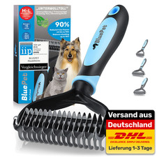 BluePet Unterwollbürste Langhaar für Hunde & Katzen Hundebürste & Katzenbürste