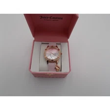 Juicy Couture Rose Gold Tone Rhinestone Accent Pink Watch Gift Set