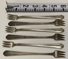 National Silver Company 6 Cocktail Forks E.P.N.S. In Great Condition Dm960