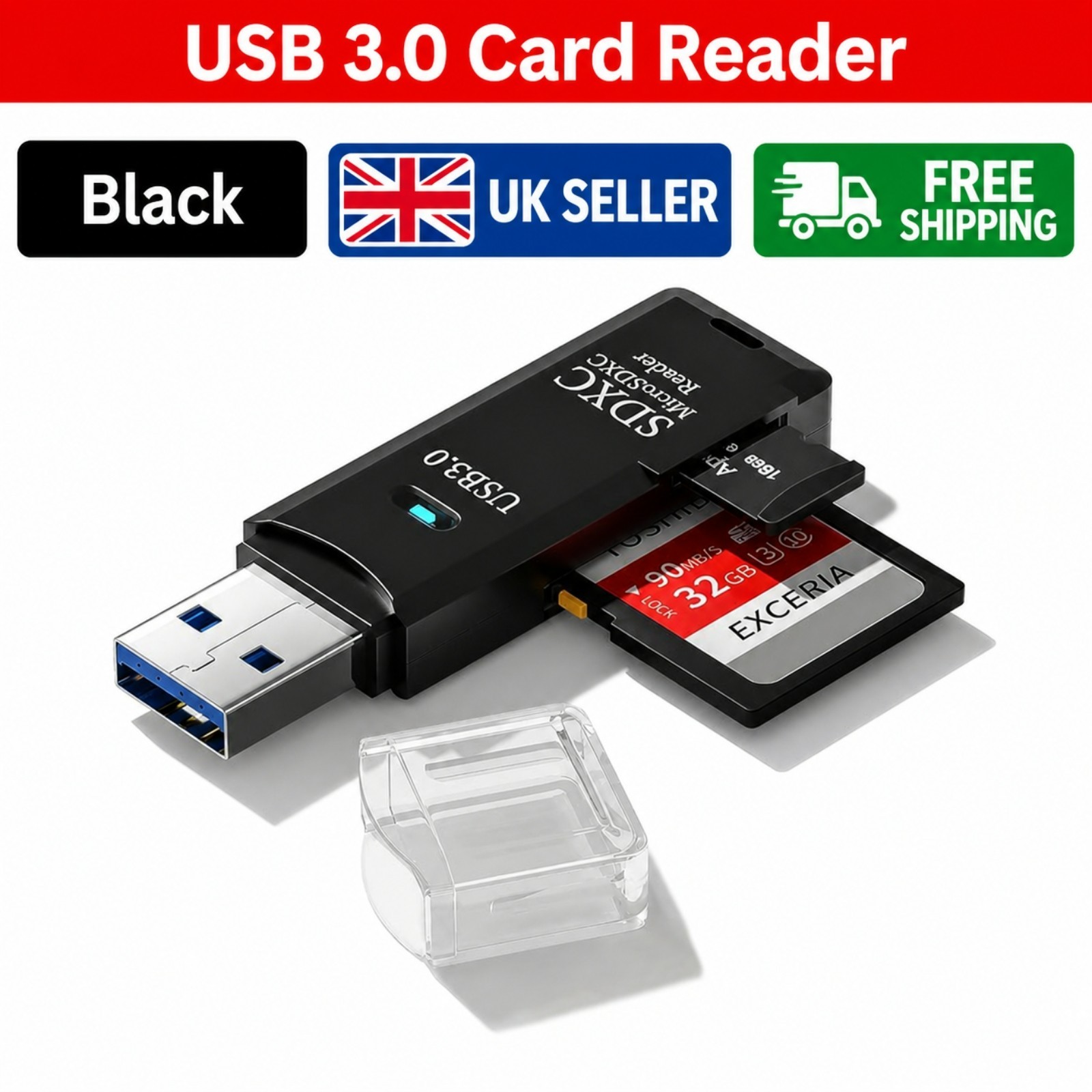 SD Card Reader 2 In 1 USB 3.0 Micro SD SDHC SDXC MMC TF for PC Laptop ...