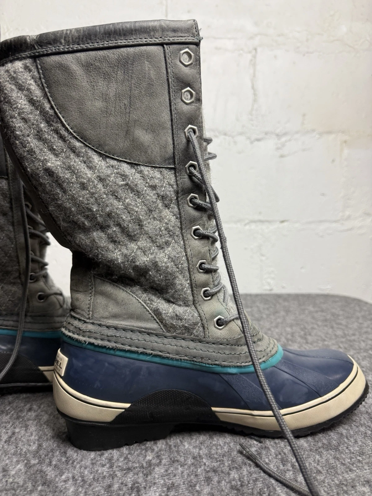 sorel sorelli tall waterproof rubber snow rain quilted lace boots