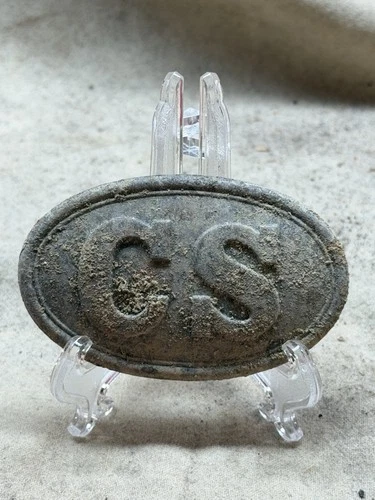 Civil War “C.S.” Cartridge Box Plate from the Battle of Ball’s Bluff, VA (1861)