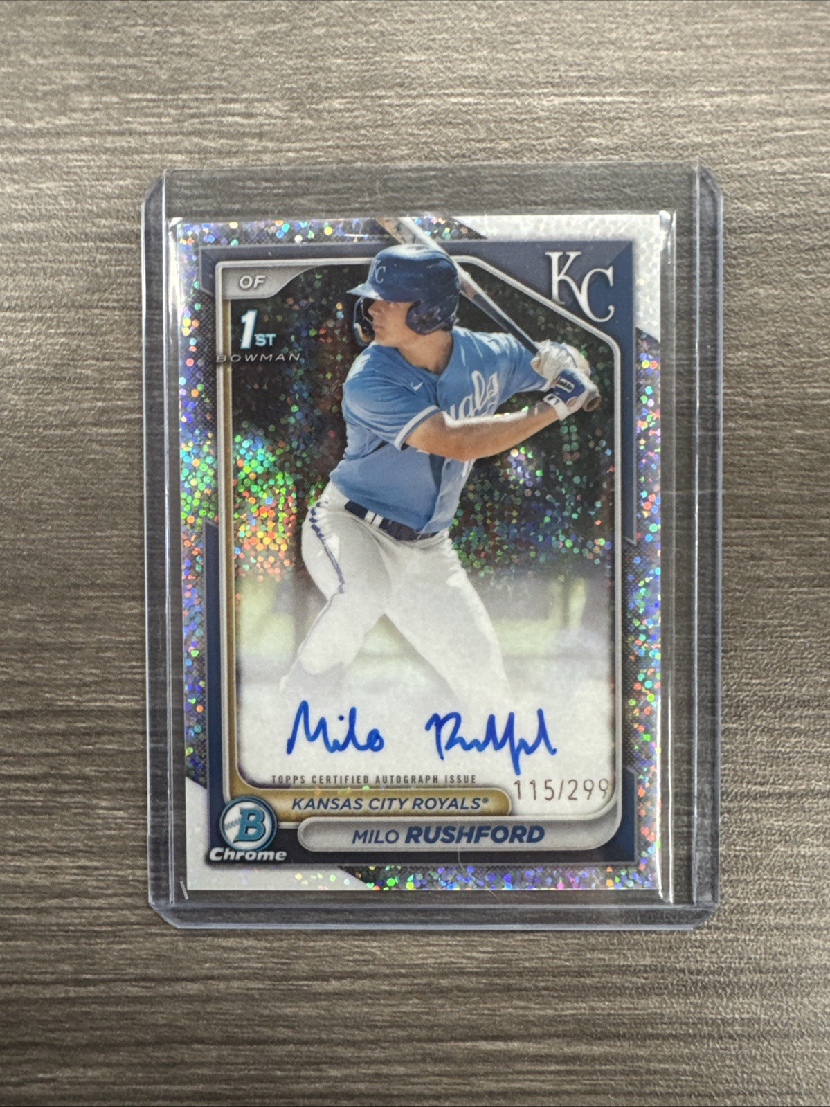 2024 Bowman Chrome Auto Milo Rushford #CPA-MR Speckle Refractor /299 (AU, RC)